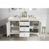 James Martin Vanities Palisades 60in Double Vanity, Bright White w/ 3 CM Eternal Marfil Quartz Top 527-V60D-BW-3EMR